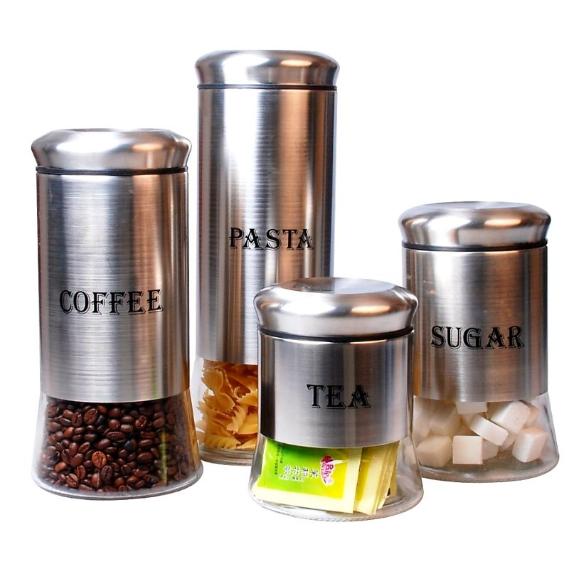 Canister Set With Print-4 Piece