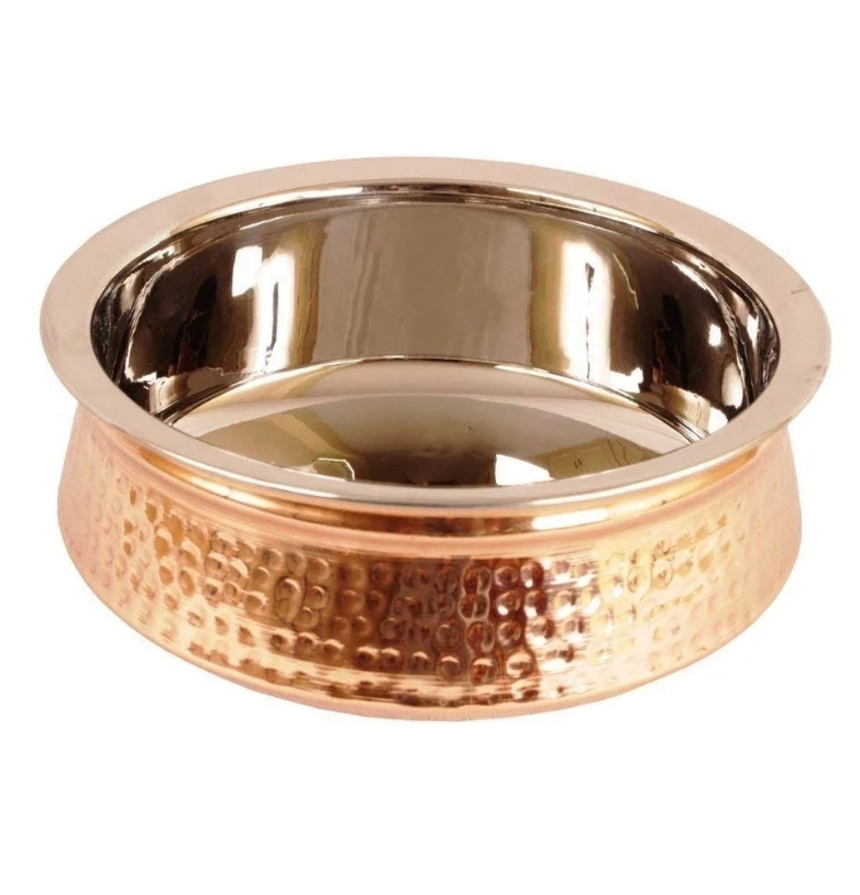 Copper Handi Bowl with Steel Lid-Medium - Image 2