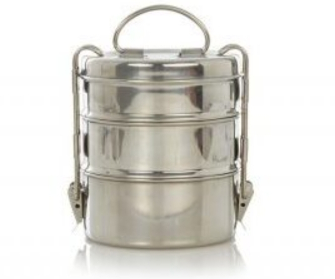 Tiffin Box Traditional Indian Lunch Box-3 Layer (Clip Lock)