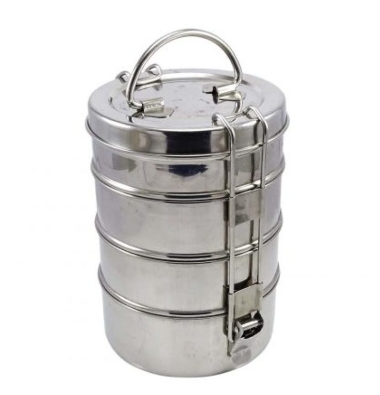 Tiffin Box Traditional Indian Lunch Box-4 Layer (Clip Lock)