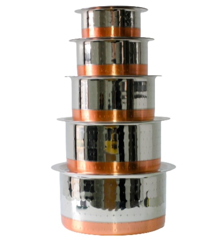 Stainless Steel Deep Cookware with Copper Bottom-10 Piece