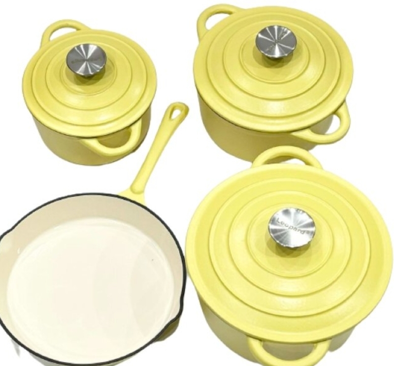 Cast Iron 7 Piece Cookware Set – Matt Yellow