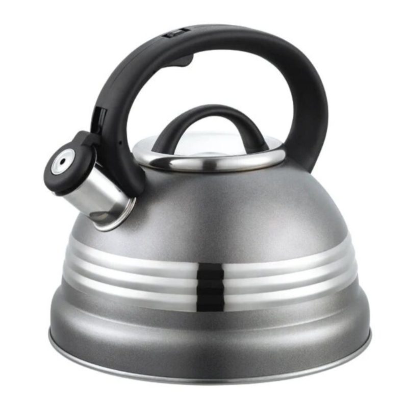 Stove Top Kettle 3 Litre Non-Electric (Induction) with Whistle-Grey