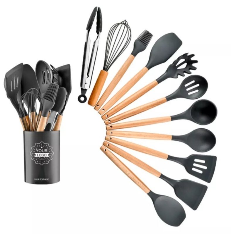 Kitchen Utensil Tool Set 12 Piece – Black