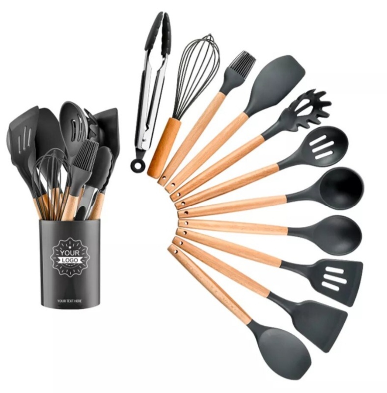Kitchen Utensil Tool Set 12 Piece – Black