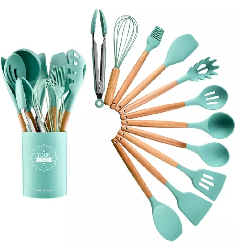 Kitchen Utensil Tool Set 12 Piece – Mint Green