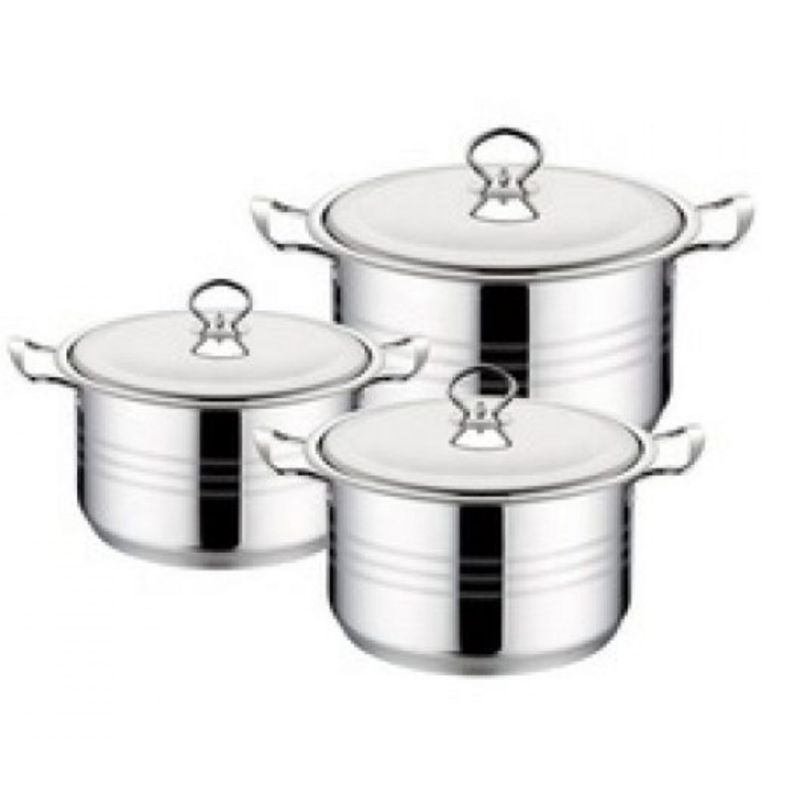Stainless Steel Large Pots-6 Piece