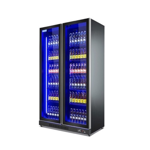 Commercial Beverage Cooler Refrigerator Double Full Glass Door - Image 2